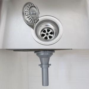 Kit de vidange d'évier de cuisine carré 3-1/2'' en acier inoxydable 304 avec panier-filtre, installation <span class=keywords><strong>sous</strong></span> plan, surface brossée, design moderne - Product Image 2