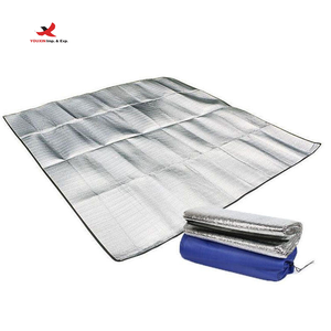 ที่นอนพับได้ PVC กันน้ำ พองลมเองได้ ขนาด 2x2 เมตร สำหรับตั้งแคมป์กลางแจ้ง สีเงิน RTS สั่งซื้อแบบคละจำนวนมาก - Product Image 1