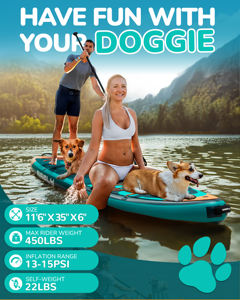 Tabla de Paddle Inflable Directo de Fábrica 11'6''*35''*6'' Tabla de Paddle Inflable Multiusos para Mascotas, Perros, Tabla de Sup - Product Image 2