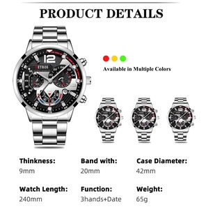 Đồng hồ đeo tay nam thời trang lịch ngày dạ quang, phong cách giản dị, sang trọng, dành cho doanh nhân, chất liệu thép không gỉ, máy quartz. - Product Image 6