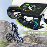 Computadora para Bicicleta Eléctrica H6C, con Cable, Resistente al Agua IP67, Pantalla LCD Vertical, Material ABS