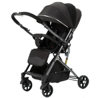 Poussette de voyage légère Poussette de voyage compacte pour poussette bébé pliante à une main avec dossier/repose-pieds