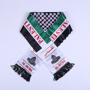 Sciarpa da calcio palestinese <span class=keywords><strong>con</strong></span> stampa logo in raso personalizzato sciarpa <span class=keywords><strong>con</strong></span> bandiera della festa nazionale della palestina araba keffiyeh - Product Image 2