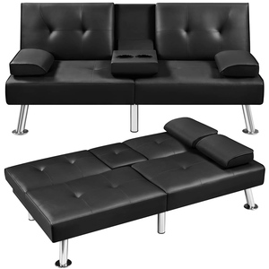 Sillón reclinable de cuero Reversible <span class=keywords><strong>Loveseat</strong></span> plegable <span class=keywords><strong>cama</strong></span> ajustable convertible futón sofá <span class=keywords><strong>cama</strong></span> <span class=keywords><strong>Cama</strong></span> Schlafsofa - Product Image 1