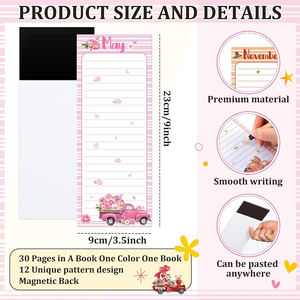 Creative Fruit Scented Soft <b>Magnetic</b> Self-adhesive Paper Memo Pad Long Horizontal Lines for Student Office Note Planning - Product Image 2