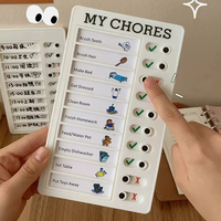 Réutilisable Mes corvées Liste de contrôle Planificateur quotidien Mémo Tableau en plastique Tableau de corvées Comportement de responsabilité pour enfant Carte d'autodiscipline