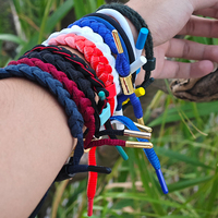Lacets de sport unisexes à la mode quotidienne lacets multicolores bracelets tressés bracelet de lacets de chaussures avec boucles en métal