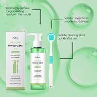 Kit de gel nettoyant pour la langue avec gratte-langue, gel nettoyant pour la langue à la menthe pour une haleine fraîche et des soins bucco-dentaires