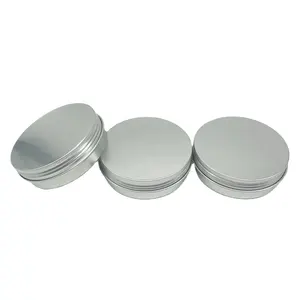 Aluminum Tin Containers 100ml Silver Round Aluminum Jar Candle Tin Can Aluminum Cosmetic Tin Jar Container With Screw Top Lid