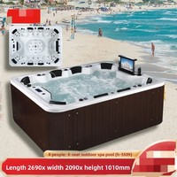 Grande baignoire portable en acrylique, bain de glace intelligent, spa gonflable pour spas et fêtes en plein air, baignoire de massage ovale