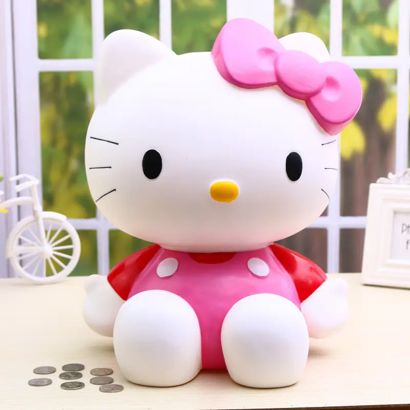 Hot Selling Creative Cartoon & Anime Cute Hello KT Kawaii Home Ornament Piggy Bank for Kids Birthday Gift