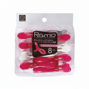 RAMO Lot de 8 pinces à linge roses/blanches pour ranger vos vêtements. - Product Image 1