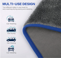 Serviette de séchage de voiture JIEXU JXSTT 750 g/m² 70x90 cm, douce, sans peluches, anti-rayures, super absorbante, boucles torsadées simple face, vente en gros