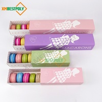 Emballage en papier alimentaire personnalisé pour macarons, boîte pliable pour biscuits, desserts, baklava, boîtes en papier à tiroir coulissant