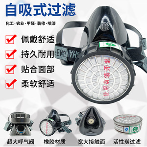 Earth Brand 2001 Gas Mask Half-face Reusable Organic Vapor Filter Chemical Industry Protection - Product Image 2