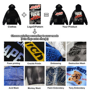 <span class=keywords><strong>Felpa</strong></span> con Cappuccio Oversize con Grafica Effetto Acid-Wash, Abbigliamento Streetwear da Uomo |   <span class=keywords><strong>Felpa</strong></span> con Cappuccio Personalizzabile con Stampa Retro Tour + Design Braccio Fiammeggiante - Product Image 5