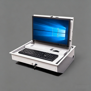 Bureau multimédia populaire avec écran LCD relevable, <span class=keywords><strong>système</strong></span> de levage sécurisé et verrouillable pour ordinateur, clavier et souris, idéal pour le bureau - Product Image 6