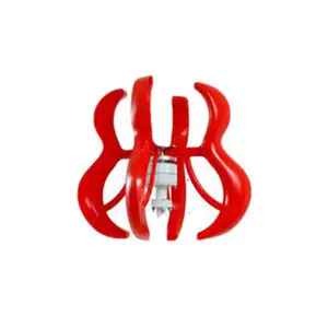 Red White Gourd Shape Permanent Magnet Low Noise Free Rooftop Vertical Axis Curved Blades Wind Turbine Generator For Home Use