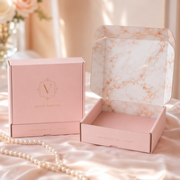 Boîtes d'emballage roses personnalisées et boîtes cadeaux pouvant être imprimées avec des logos, en matériau recyclable, boîtes d'expédition pour bijoux