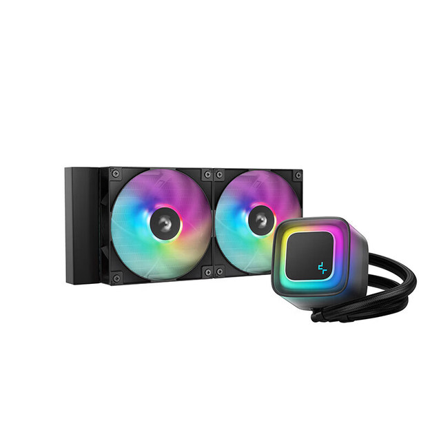 DeepCool BingGuo520 Liquid CPU Water Cooler 240mm  Dual-Chamber AIO Cooler Anti-Leak Tech ARGB Fans Cooling