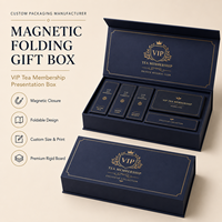 Boîte rigide pliable magnétique haut de gamme faite à la main avec fente en V pour présentation de thé VIP, coffret de luxe professionnel