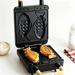 Machine à gaufres électrique antiadhésive 5-en-1, mini, personnalisable, détachable, pour sandwichs, gaufres et beignets bulles – Meilleure vente - Product Image 4