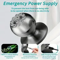 Serrure électronique en alliage d'aluminium et acier inoxydable pour intérieur, avec bouton de mot de passe et déverrouillage par carte à puce, pour chambre à coucher, appartement, chambre d'hôtel
