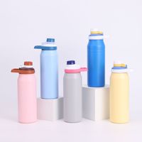 Bouteille isotherme minimaliste à double paroi en acier inoxydable 304, garde au chaud 6h et au froid 12h, logo personnalisé pour le sport, le bureau et les activités de plein air