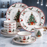 Service de table en céramique personnalisé, nouveau design, vaisselle en porcelaine personnalisée, Noël, XMS, assiettes et bols, cadeau pour restaurant
