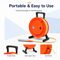 Ruban de mesure de niveau d'eau portable en acier de 50m/100m, haute précision (0,2%), protection IP66, alimentation 5W pour les relevés de fosses de fondation