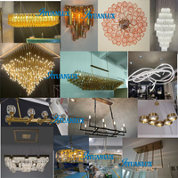 Lustre LED moderne à tubes métalliques longs, suspendu en croix, à plusieurs niveaux, pour plafonds hauts et escaliers
