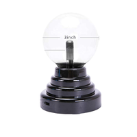 Veilleuse créative et mignonne en forme de boule de plasma LED ABS de 3 pouces avec interrupteur, lumière blanche chaude 2700K pour bébés et enfants