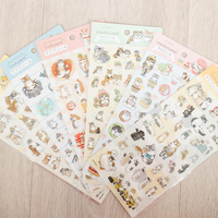 Feuilles de stickers personnalisées mignonnes en forme de dessin animé holographique, découpées à la forme, sur mesure