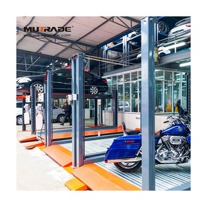 Elevador de Autos de 4 Postes con Certificación CE, Apilador Hidráulico de Dos Niveles, Ahorro de Espacio, Estacionamiento Comercial - Product Image 2