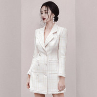 Blazer formel décontracté robes femmes dame élégant blanc vêtements de mode pour femmes