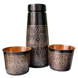 Beautiful Modern Designer Copper Cylinder Bottle Cover Black Color Eco-Friendly 401-500ml Capacity for Business Gift Weddings - Product Image 1
