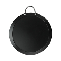 Vente d'usine : Plaque à pizza et plaque de cuisson en acier au carbone rond de 1,2 mm d'épaisseur, pour poêles à frire, compatible four, nettoyage facile, style américain