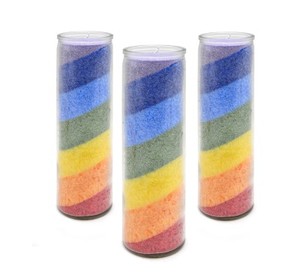 Personalizado hecho a mano del arco iris <span class=keywords><strong>de</strong></span> color Pilar <span class=keywords><strong>7</strong></span> Chakra velas al por mayor - Product Image 4