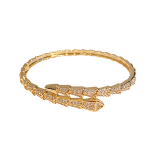 Pulsera de Diamantes con Forma de Serpiente, Oro y Plata, Joyería de Moda para Mujer, Regalo, Estilo de Alta Gama con Piedras Preciosas - Product Image 4