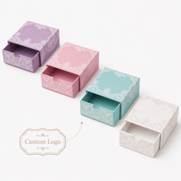 Boîte à tiroir en dentelle violette personnalisée de luxe avec logo, emballage cadeau rigide en carton pour bijoux et cosmétiques, estampage à chaud, vernis sélectif UV, écologique, en gros