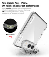 Coque de téléphone pliable transparente en PC rigide et TPU souple pour iPhone Duo, anti-rayures, antichoc, avec support