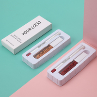 Diskon besar Set garis bibir Kit Matte Lip Gloss coklat telanjang Logo kustom pigmen tinggi Set Label pribadi