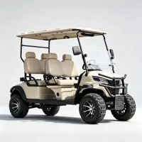 Voiturette de golf de luxe 4 places électrique avec sièges et couleurs personnalisables, résistante à la chaleur, batterie au lithium, rehaussée, tout-terrain, pour villas, hôtels, complexes hôteliers