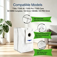 Sac à poussière pour robot aspirateur Ecovacs Deebot X2 Omni Auto Empty Station, antibactérien, 3L, réutilisable, pour la maison