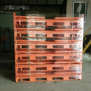 Nieuw Product Op Maat Gemaakt Magazijn Stapelbaar Oranje Duurzaam Opvouwbaar Metalen Stalen Gaas Kooi Stillage - Product Image 6