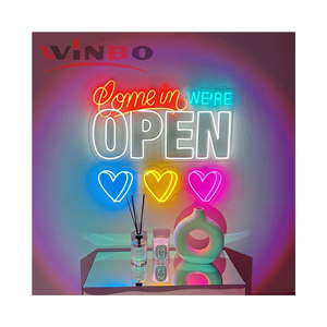 Winbo enseigne néon ouverte personnalisée <span class=keywords><strong>en</strong></span> gros pour entreprise plaque acrylique éclairage de lettres flexible à LED pour décoration murale - Product Image 1