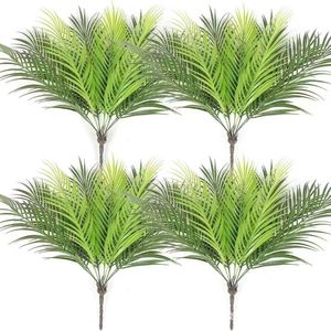 Feuille de palmier artificielle transfrontalière <span class=keywords><strong>à</strong></span> 9 branches, en plastique, fausse plante tropicale verte, fougère, pour extérieur - Product Image 2