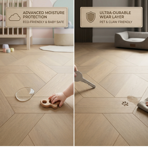 Échantillon Gratuit - 25 Modèles de <span class=keywords><strong>Parquet</strong></span> en Chêne Blanc Ingénierie, Couleur Naturelle Moderne, Résistant à l'Abrasion AC5, Système Clic - Product Image 4