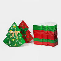 Maßgefertigte Stapelbare Rechteckige Weihnachtsbaum-förmige Tragbare Recycelbare Geschenkbox für Süßigkeiten Schokolade Snacks Kreative Weihnachten