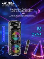 KAKUSIGA Enceinte sans fil avec lumière flamme et double subwoofer de 8 pouces pour home cinéma, vente en gros usine